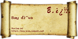 Bay Éva névjegykártya